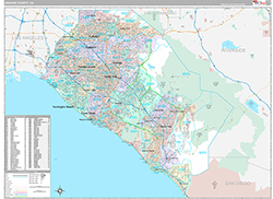 Orange County Metro Area Wall Map Premium Style 2026